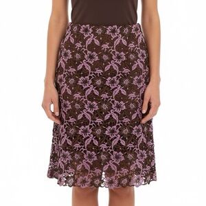 Betsey Johnson 💝 Rare VINTAGE Crochet Lace floral skirt size M